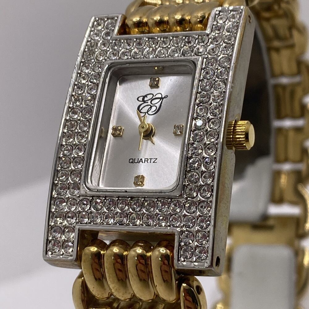 Elizabeth Taylor Womens Gold Rhinestone Watch New Battery